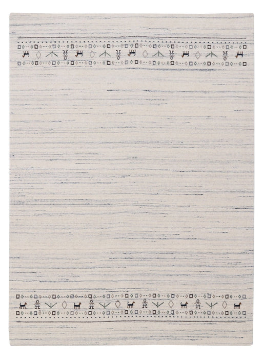 Contemporary Ivory Design Hand Loomed Wool Rug