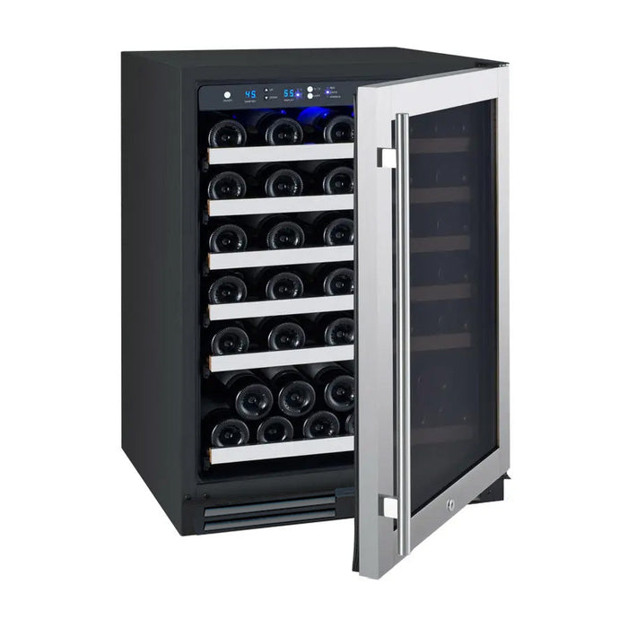 FlexCount Series 56 Bottle Single Zone Undercounter Wine Refrigerator with Stainless Steel Door - Right Hinge