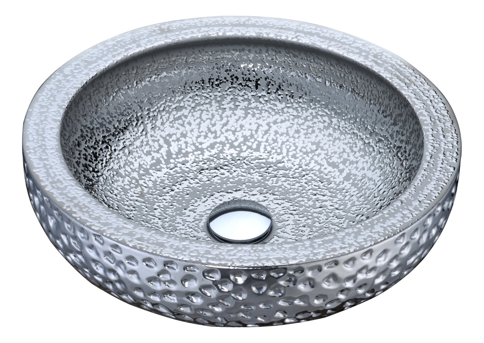 Regalia Series Vessel Sink in Speckled Silver