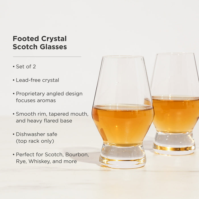 Raye Heavy Base Crystal Whiskey Tasting Glasses Set of 2