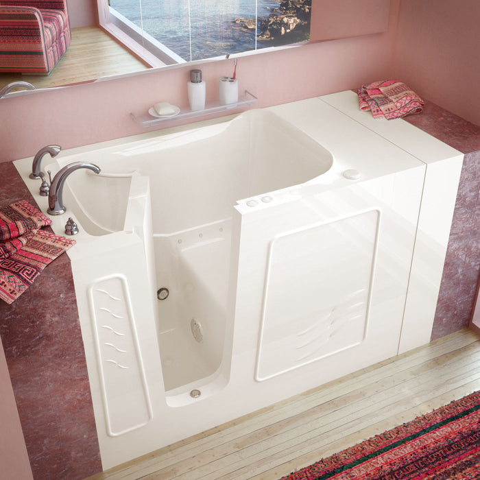 MediTub Walk-In 30 x 53 Left Drain Biscuit Air Jetted Walk-In Bathtub