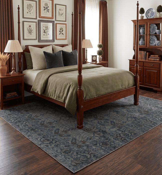 Custom Made Antique Style Gray, Taupe and Gray Traditional Design wool Rug