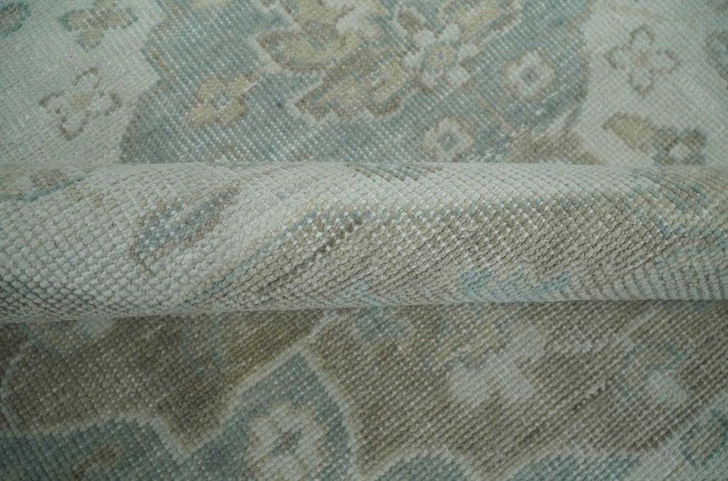 Custom Made Antique Style Neutral Ivory and Camel Custom Made wool Area Rug