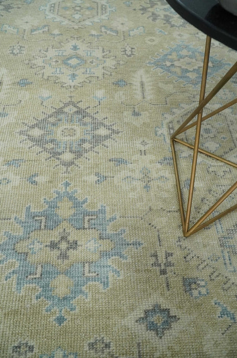 Custom Made Beige and Ivory Hand knotted Traditional Oushak wool Area Rug
