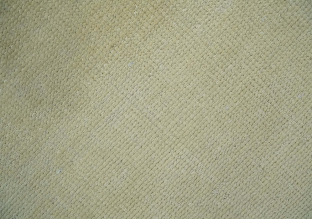 Custom Made Beige Modern Solid Hand knotted wool Area Rug