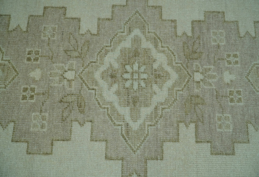 Custom Made Beige Traditional Turkish Design Hand knotted Wool Area Rug