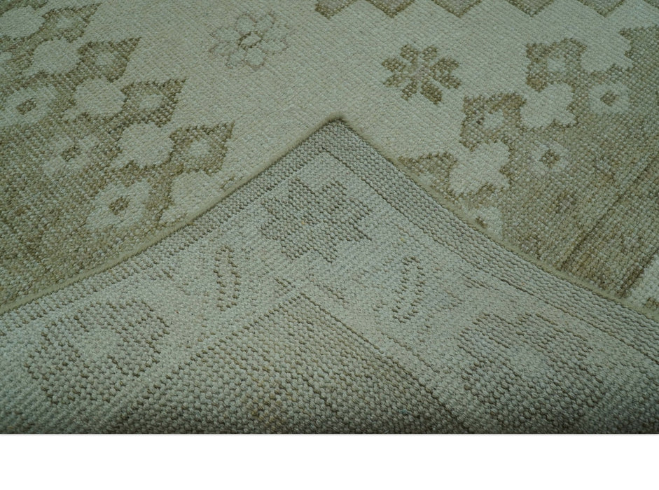 Custom Made Beige Traditional Turkish Design Hand knotted Wool Area Rug