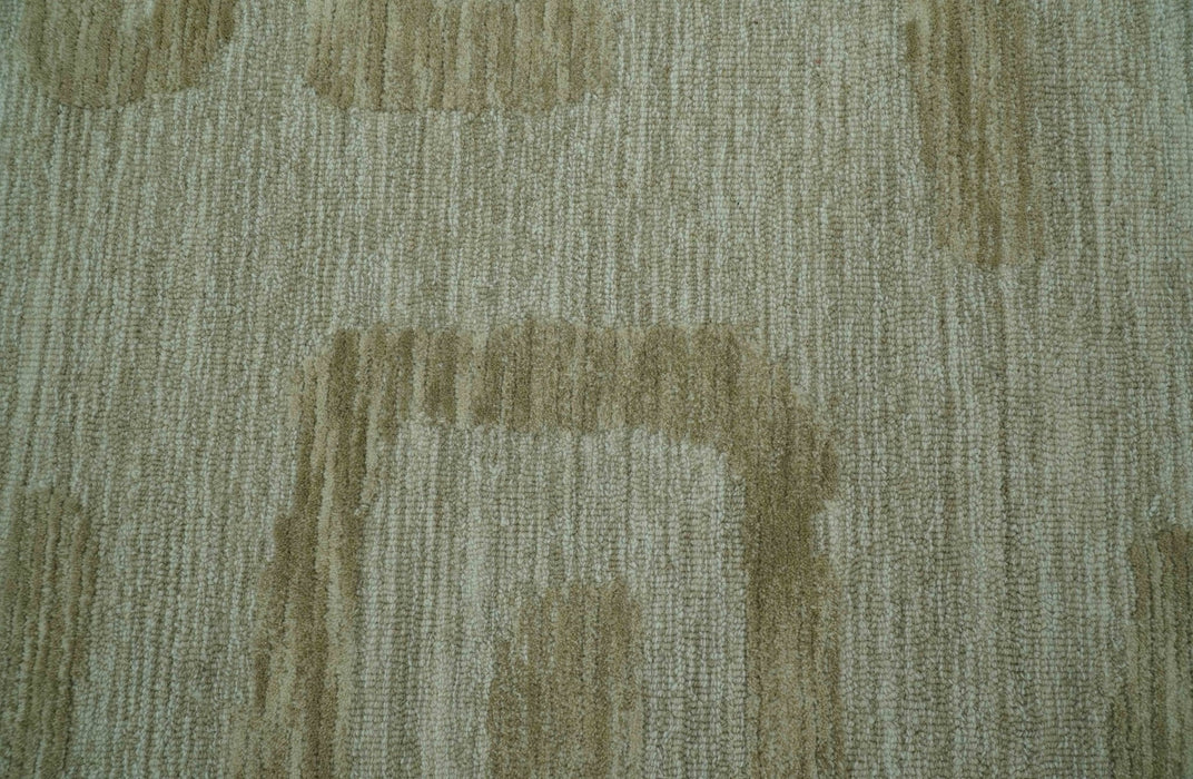 Custom Made brown And Ivory Modern Abstract Pattern Hand Tufted Wool Area Rug
