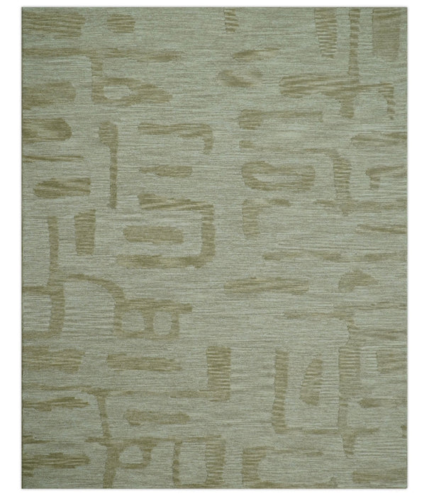 Custom Made brown And Ivory Modern Abstract Pattern Hand Tufted Wool Area Rug