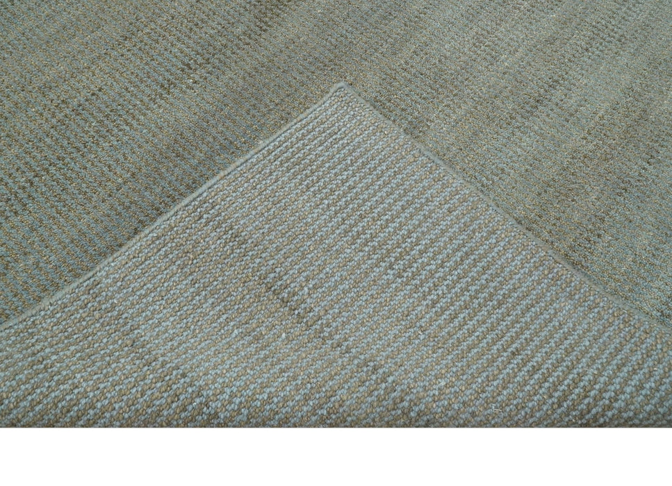 Custom Made Contemporary Blue and Brown Hand Knotted wool Area Rug