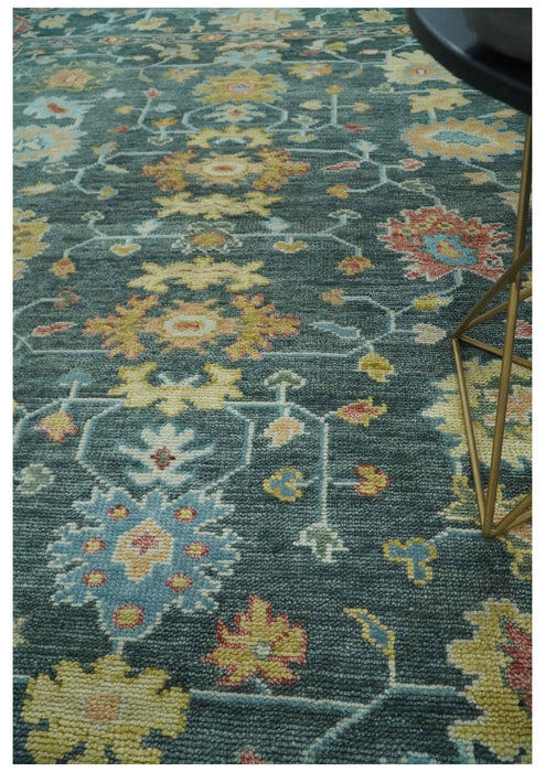 Custom Made Gray and Beige Hand knotted Traditional Oushak Multi Size wool Area Rug
