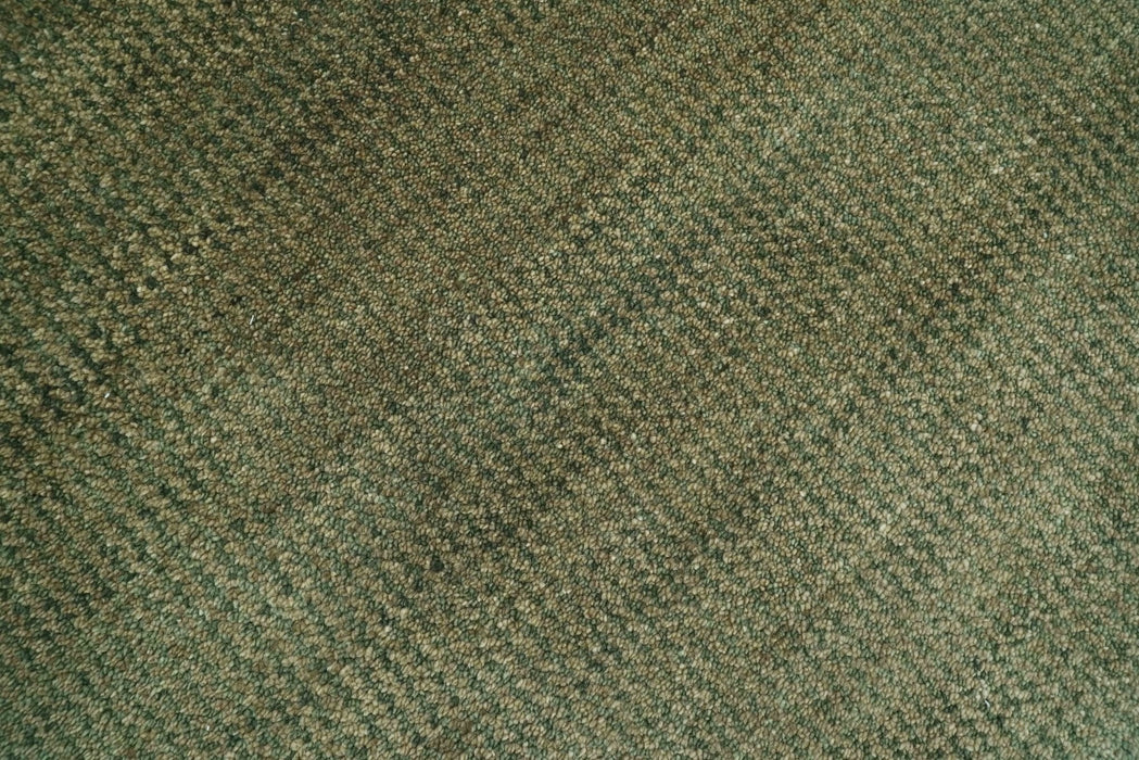 Custom Made Hand Knotted Blue and Brown Stripes Design Contemporary Area Rug