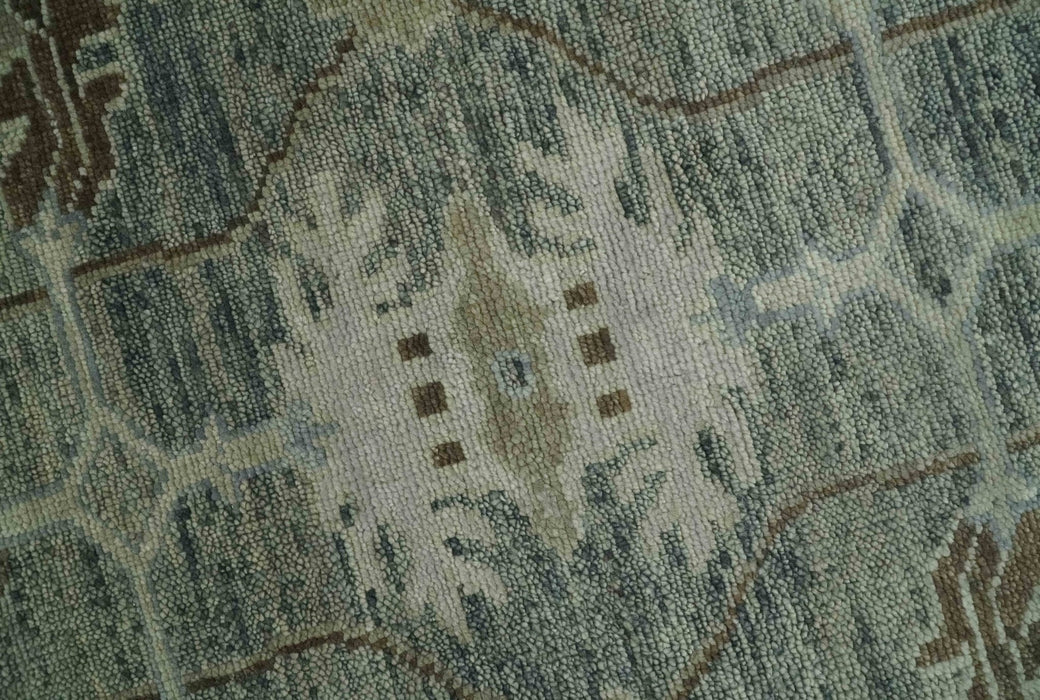 Custom Made Hand Knotted Gray and Brown Oriental Oushak Multi Size Traditional Wool Areaa Rug