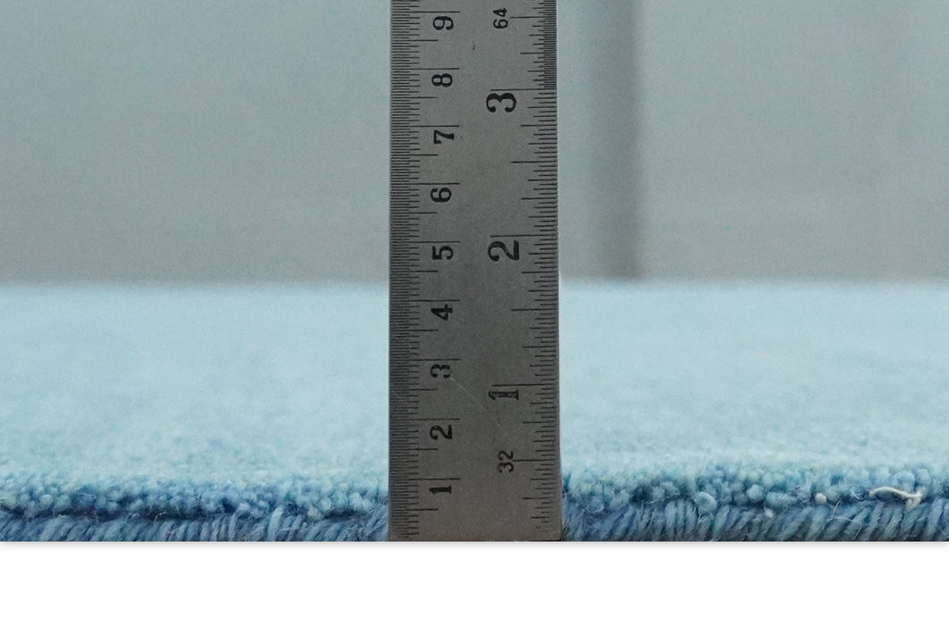 Custom Made Hand Tufted Solid Plane Light Blue Woolen wool Area Rug