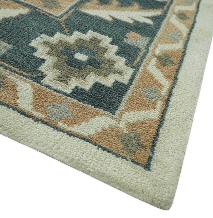 Custom Made Ivory, Gray, Camel and Charcoal Traditional Multi Size Wool Area Rug