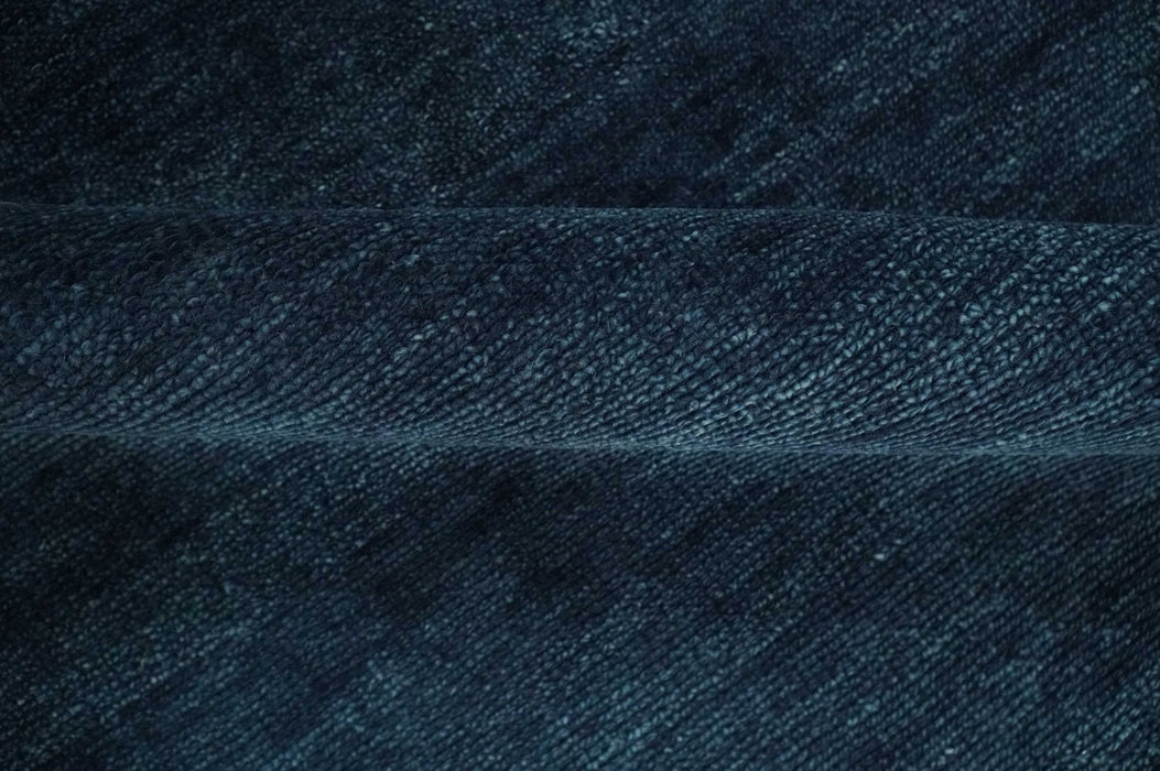 Custom Made Midnight blue Solid Hand knotted Modern wool Area Rug