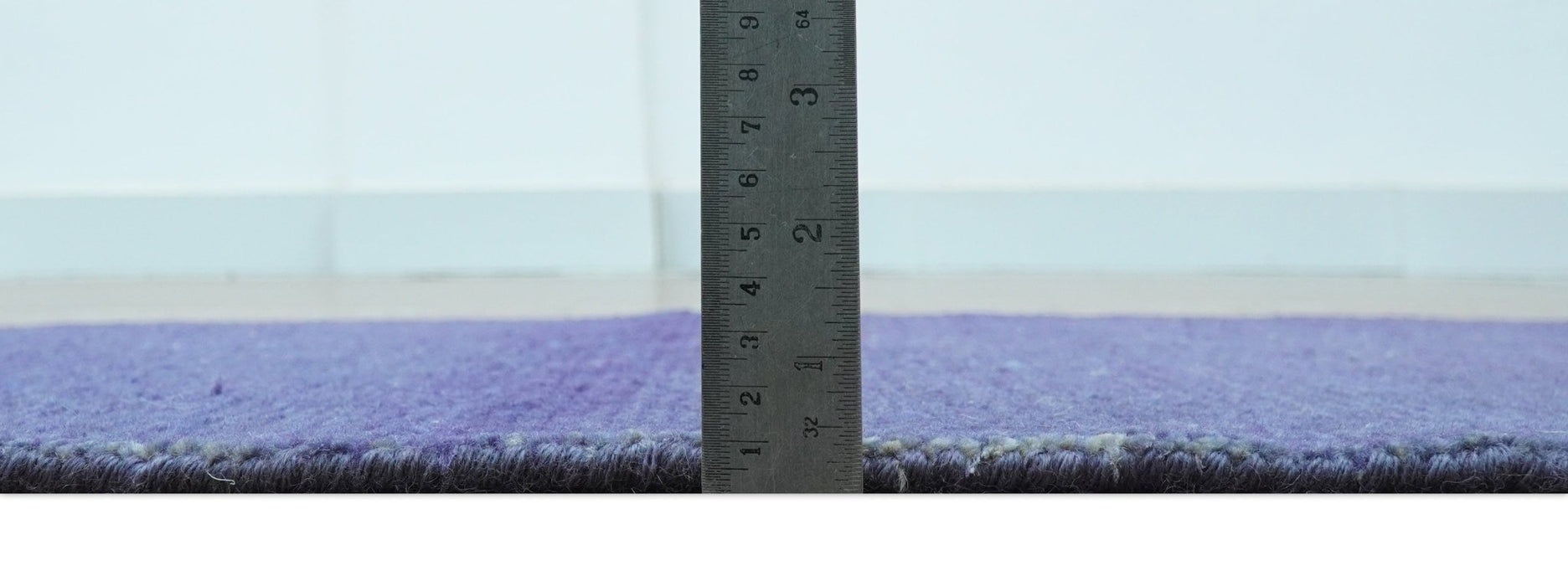 Custom Made Modern Solid Overdyed Blue Hand Knotted Wool Area Rug