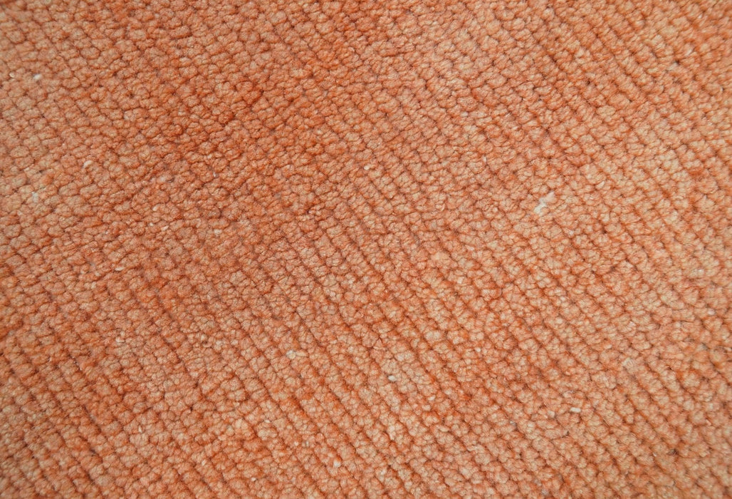 Custom Made Modern Solid Overdyed Rust Hand Knotted Wool Area Rug