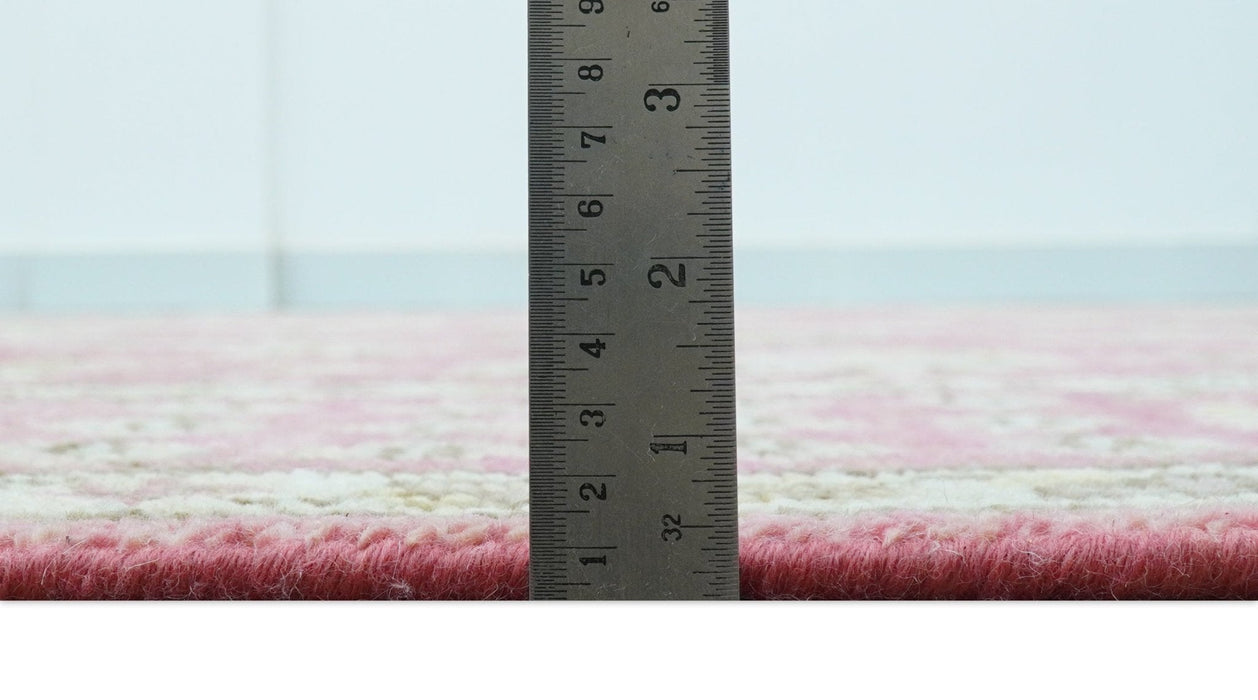 Custom Made Pink and Beige Oushak Hand Knotted Wool Rug