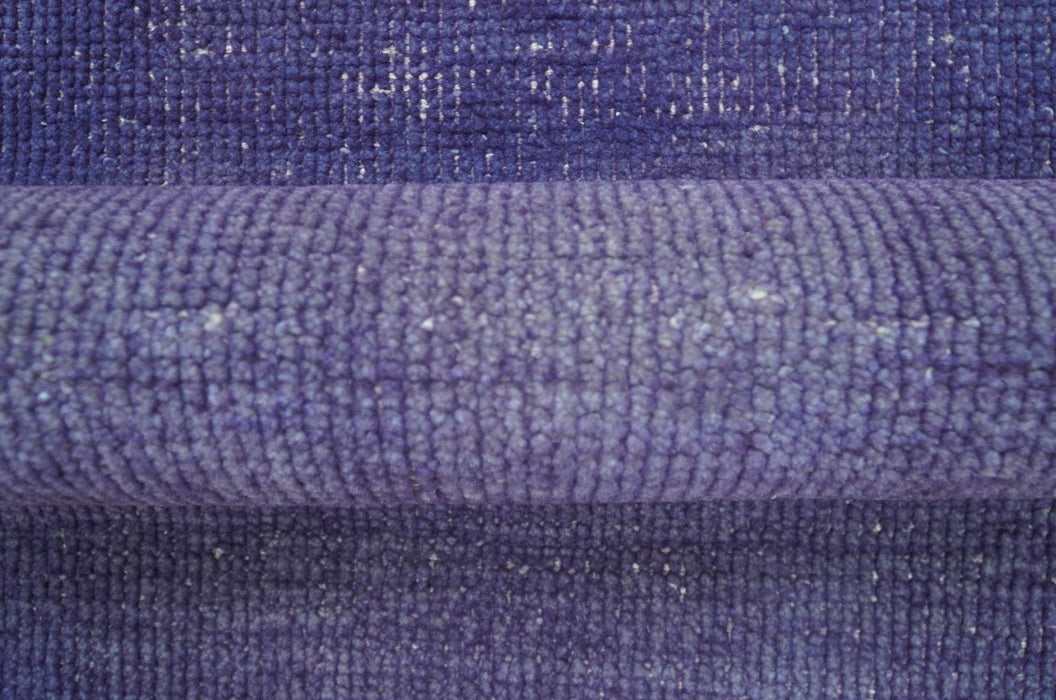 Custom Made Purple Modern Solid Overdyed Hand Knotted Wool Area Rug