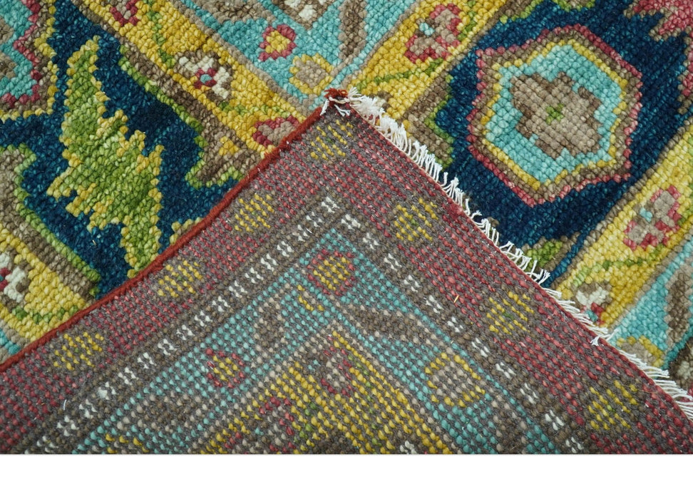 Custom Made Red And Blue Traditional Serapi Hand Knotted Wool Rug