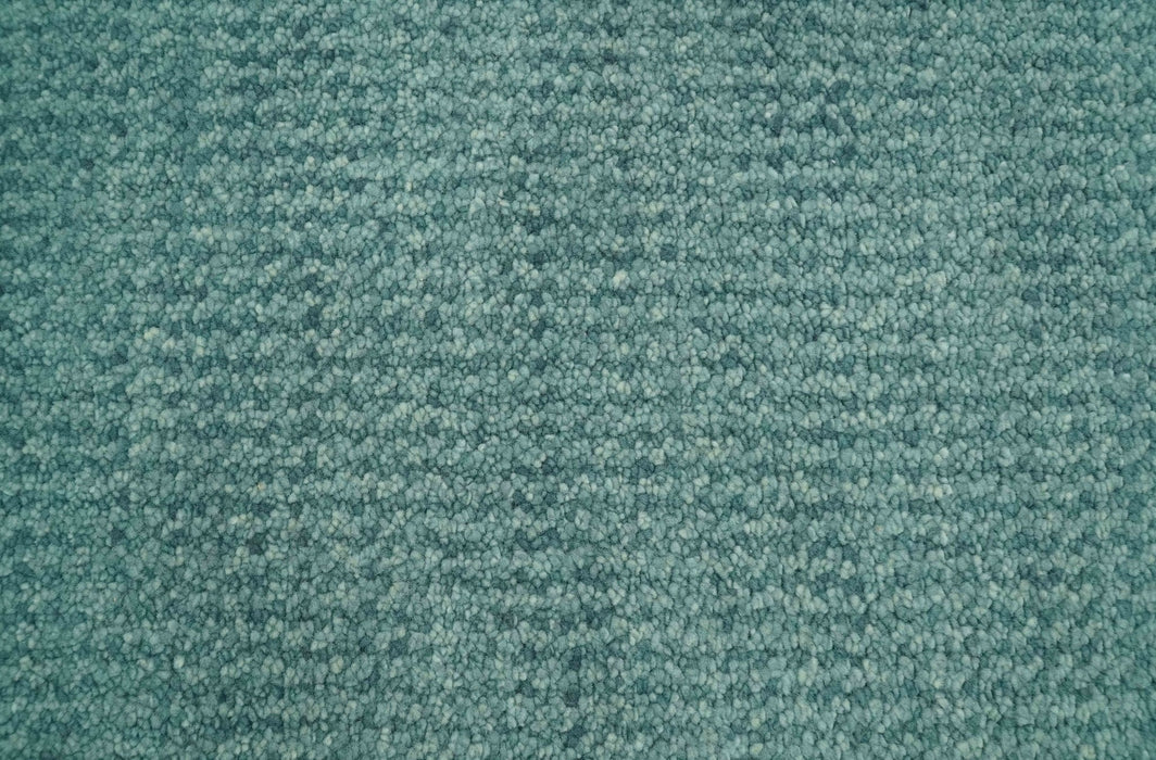Custom Made shades of Sea Blue Contemporary Hand Knotted Wool area Rug