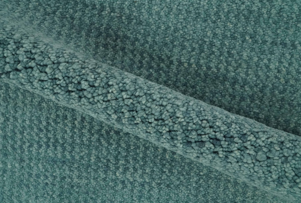 Custom Made shades of Sea Blue Contemporary Hand Knotted Wool area Rug