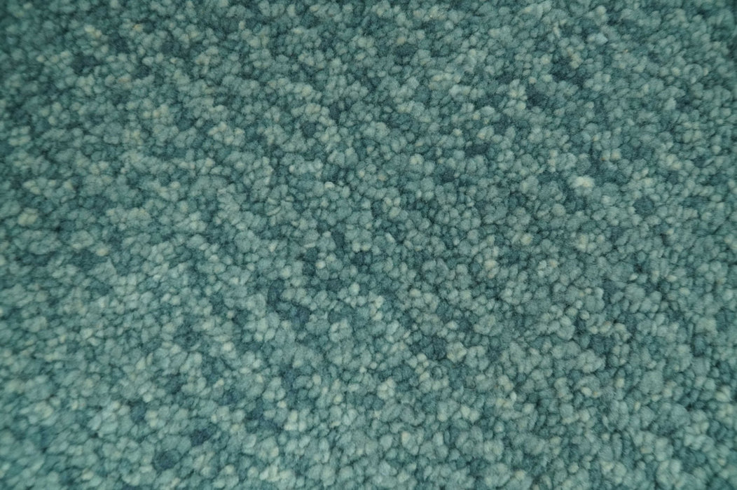 Custom Made shades of Sea Blue Contemporary Hand Knotted Wool area Rug