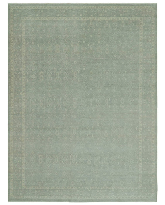Custom Made Silver Traditional Silver Hand Knotted Wool Rug