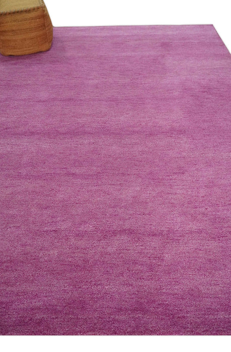 Solid Plane Orchid Pink Woolen Hand Tufted Multi Size Rug