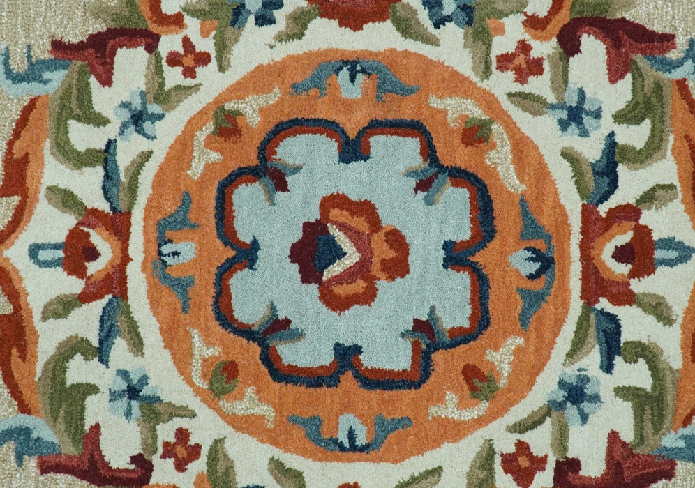 Custom Made Traditional Aubusson Design Beige And Brown Hand Tufted Wool Area Rug