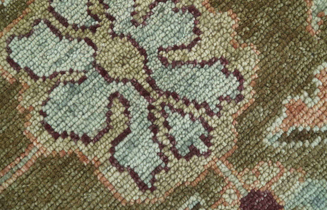 Custom Made Traditional Design Brown And Beige Hand Knotted wool area rug