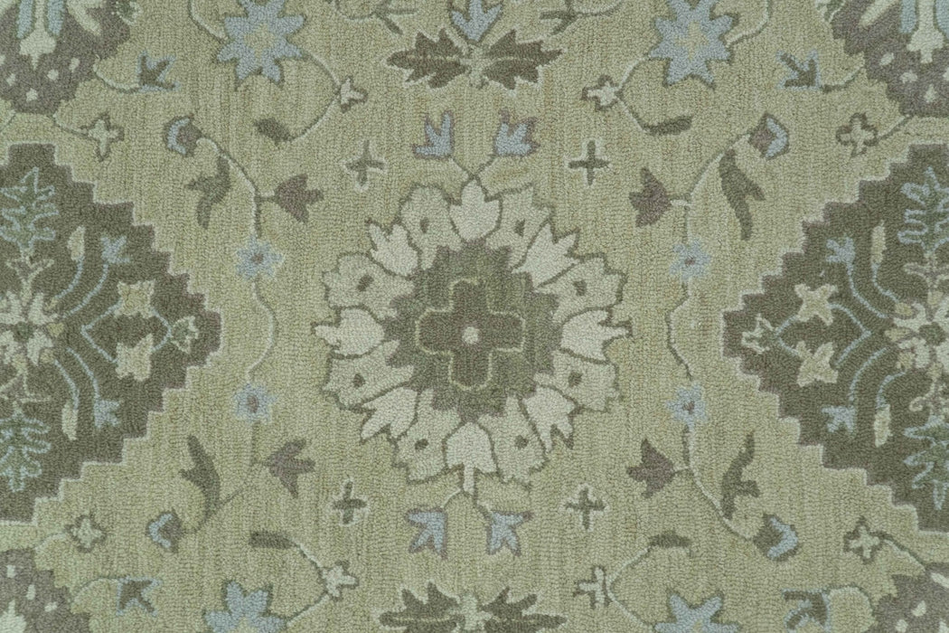 Custom Made Traditional Oriental Design Earthy Beige Hand-Tufted Wool Area Rug