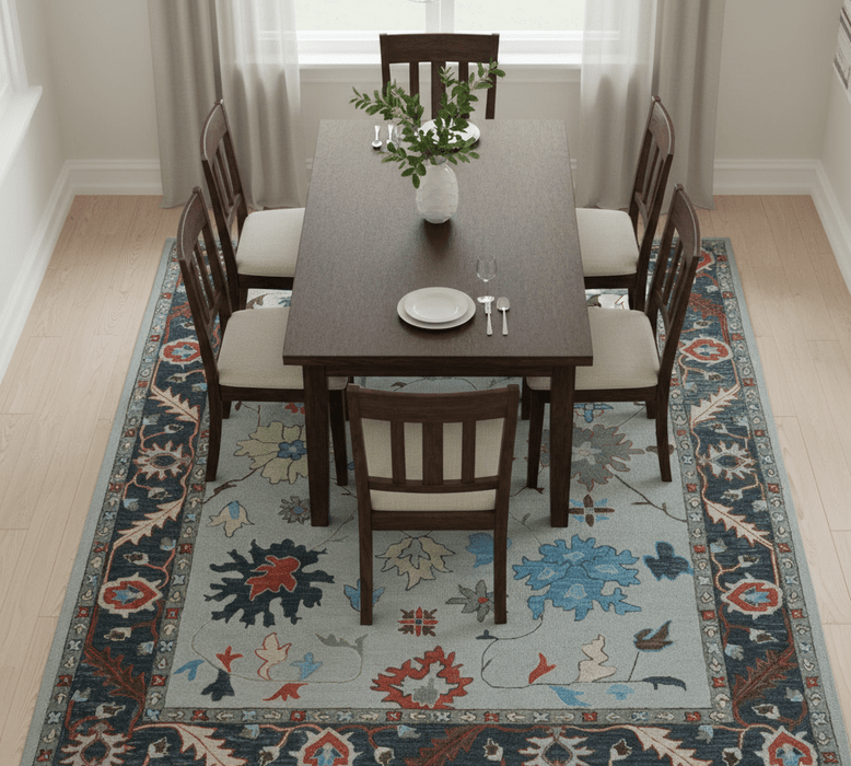 Custom Made Traditional Oushak Silver Hand Tufted Wool Area Rug