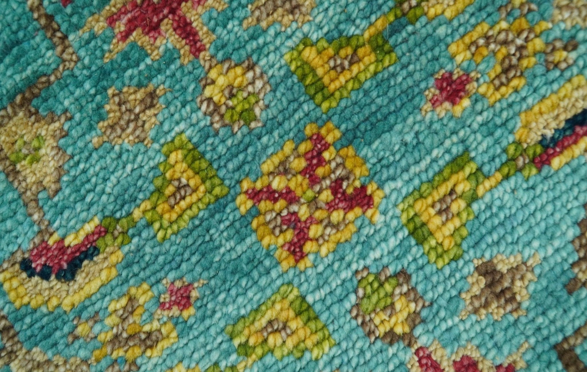 Custom Made Traditional Serapi Design Blue And Mustard Hand Knotted Wo ...