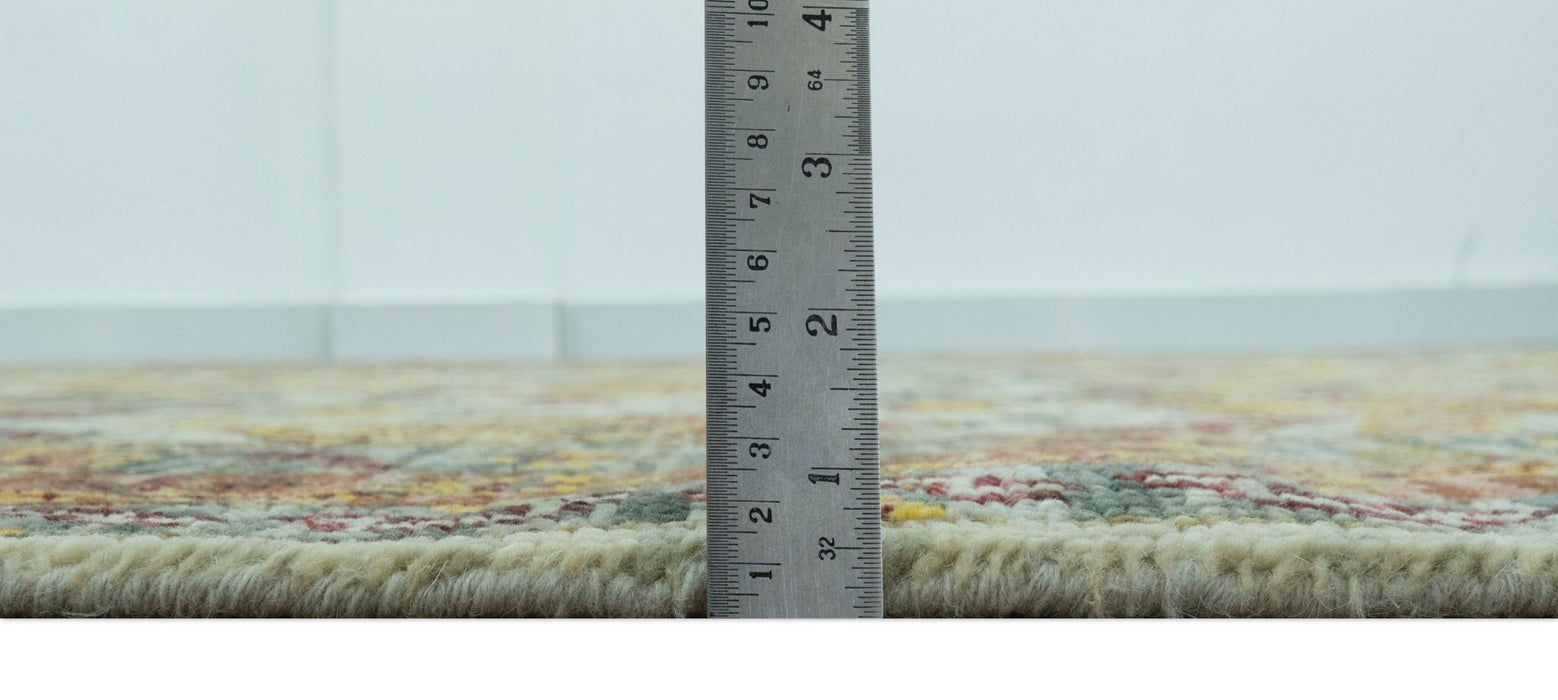 Custom Made Transitional Silver, Gold and Gray Hand Knotted Wool Rug