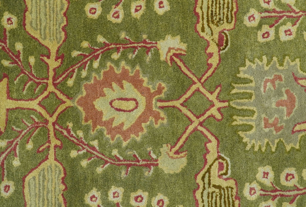 Custom Made Tree of life Green And Red Traditional Design Hand Tufted Wool Rug