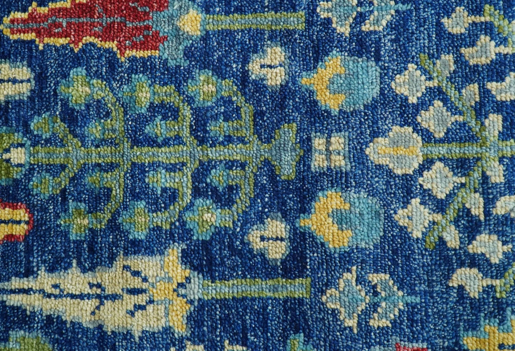 Custom Made Tree of Life Hand Knotted Blue And Beige Traditional Wool area Rug