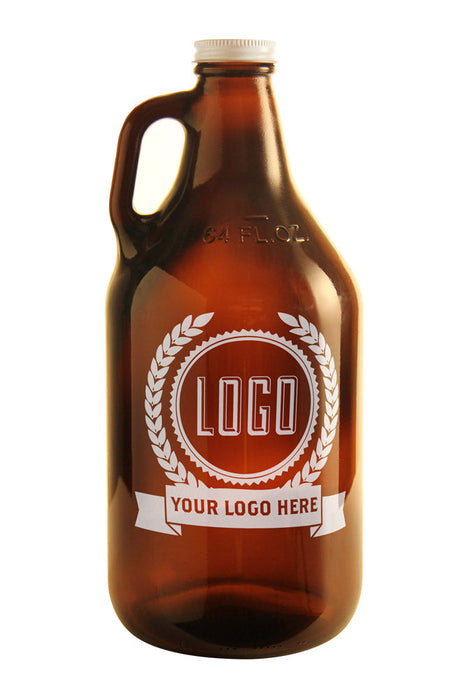 64 oz Amber Glass Beer Growler