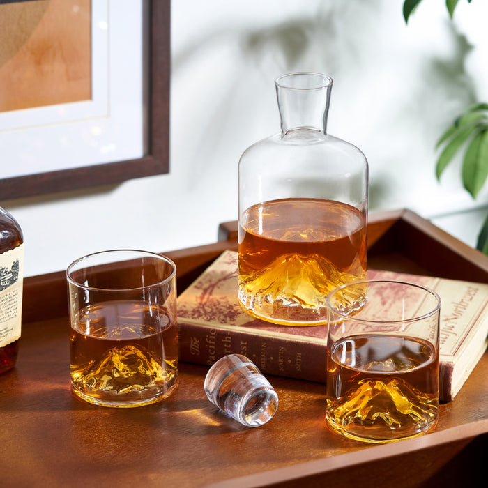 Mountain Crystal Decanter and Tumbler Set