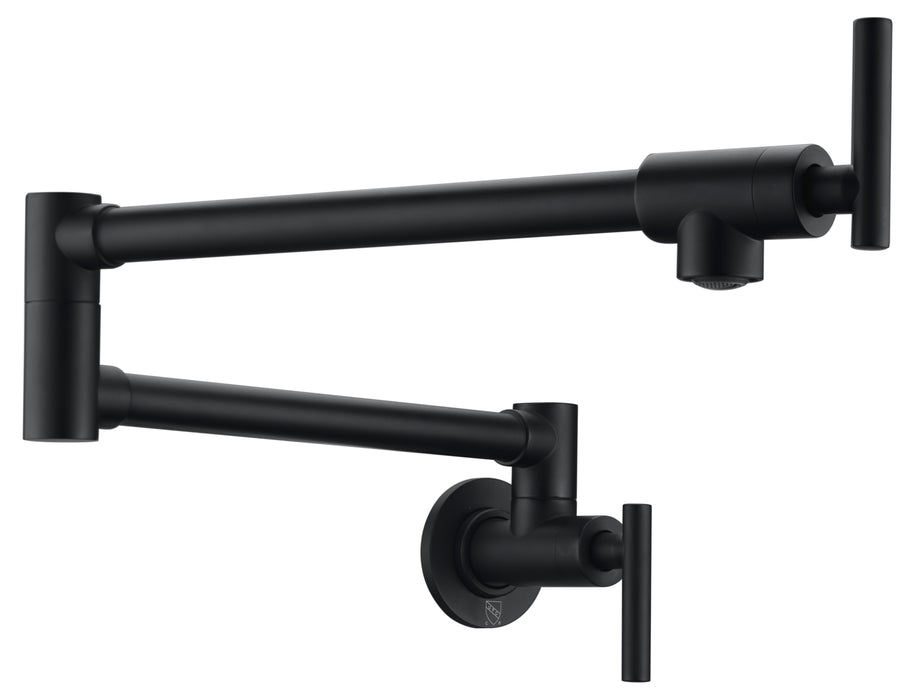 Braccia Series 24" Wall Mounted Pot Filler in Matte Black