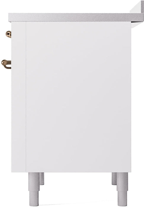 ILVE Nostalgie II 36" Induction Range with Element Stove and Electric Oven in White with Bronze Trim, UPI366NMPWHB