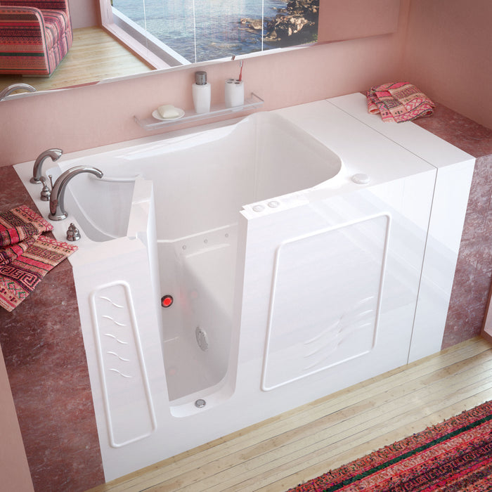 MediTub Walk-In 30 x 53 Left Drain White Air Jetted Walk-In Bathtub