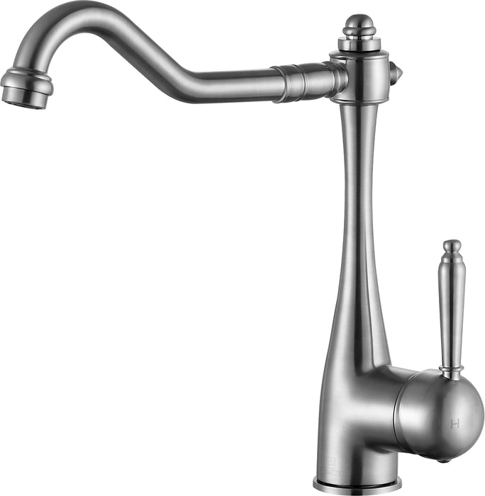 Patriarch Single Handle Standard Kitchen Faucet in Brushed Nickel