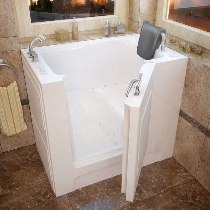 MediTub Walk-In 27 x 39 Left Drain White Air Jetted Walk-In Bathtub