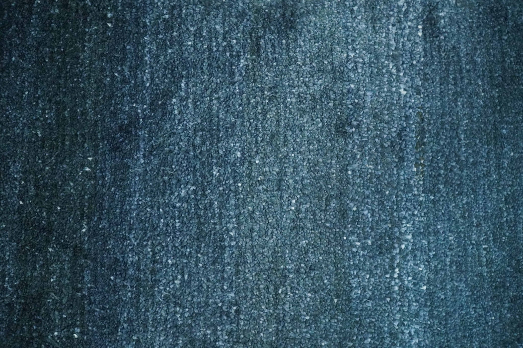 Dark Blue 2x3 Hand Knotted Solid Blue Rug made with Art Silk | N6623