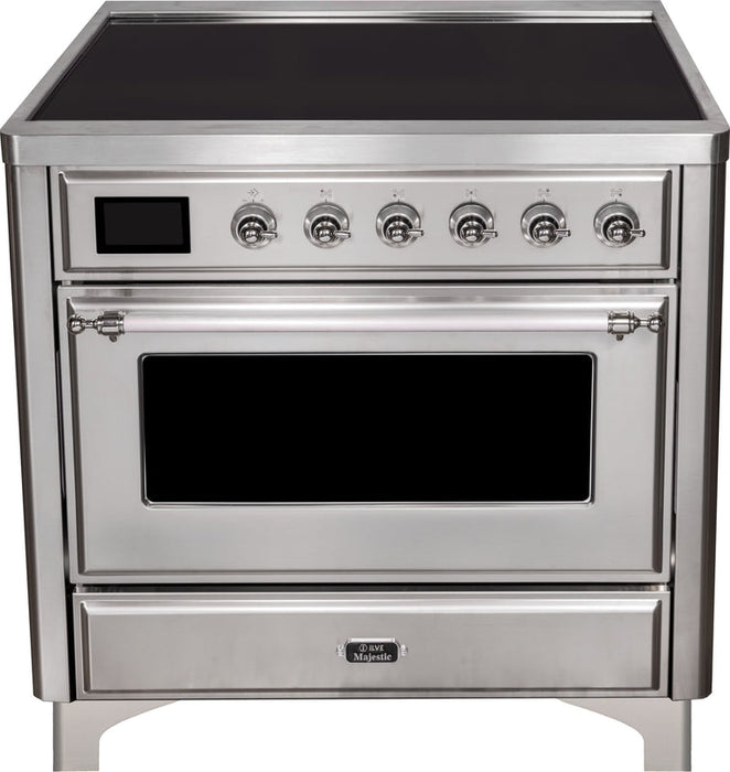 ILVE Majestic II 36" Induction Range with Element Stove and Electric Oven in Stainless Steel with Chrome Trim, UMI09NS3SSC