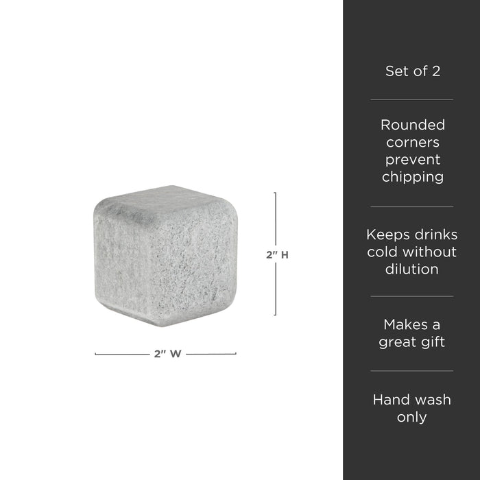 Glacier Rocks Large Soapstone Cube Set of 2