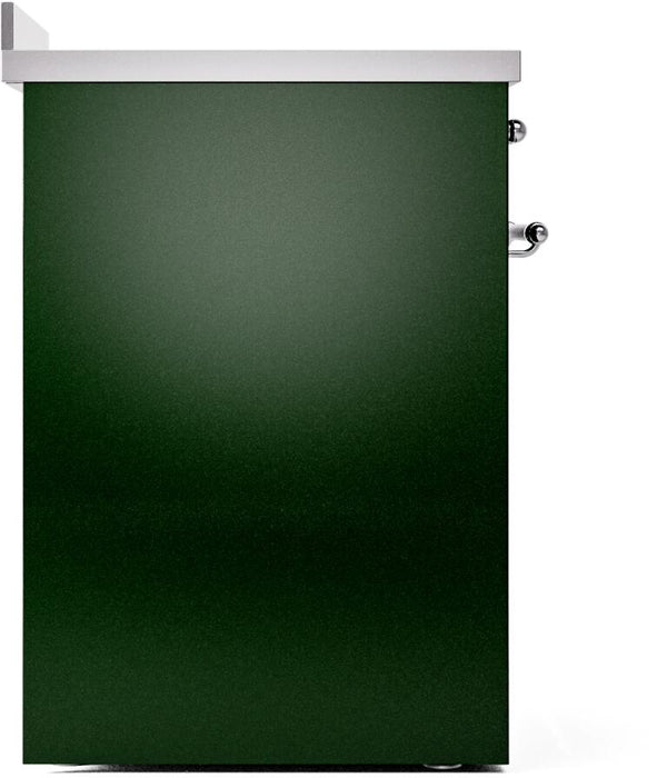 ILVE Nostalgie II 30" Induction Range with Element Stove and Electric Oven in Emerald Green with Chrome Trim, UPI304NMPEGC