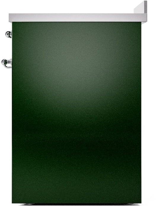 ILVE Nostalgie II 30" Induction Range with Element Stove and Electric Oven in Emerald Green with Chrome Trim, UPI304NMPEGC